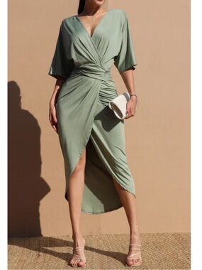 Dress Day Venetian Ruched Bodycon Dress